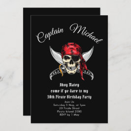 Pirate 30th Birthday Party Invitation Kaart