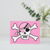 pirate-310038 piraatschedel en kruisgraten briefkaart (Staand voorkant)