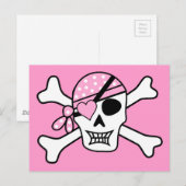 pirate-310038 piraatschedel en kruisgraten briefkaart (Voorkant / Achterkant)