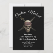 Pirate 40th Birthday Party Invitation Kaart (Voorkant)