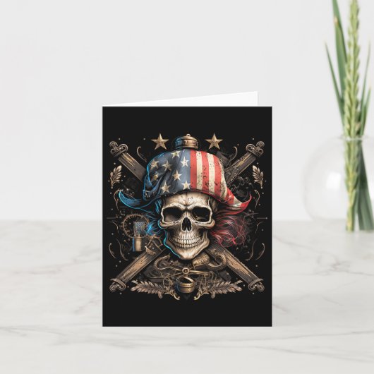 Pirate 4 juli Amerikaanse vlag VS Amerika Grappig Kaart (Voorkant)