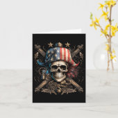 Pirate 4 juli Amerikaanse vlag VS Amerika Grappig Kaart (Gele Bloem)
