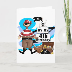 Pirate 4th Birthday Tshirts en Gifts Kaart