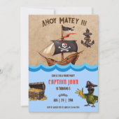 Pirate 5e Verjaardag Feest Uitnodigingen (Voorkant)