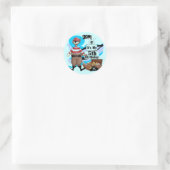 Pirate 5th Birthday Tshirts en Gifts Ronde Sticker (Tas)