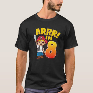 Pirate 8 jaar oude Kinderen 8e verjaardag T-shirt