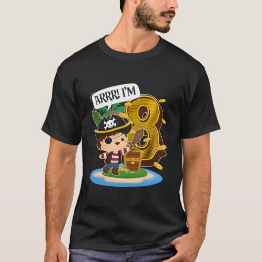 Pirate 8Th Py 8 Arrr I'M 8 T-shirt (Voorkant)