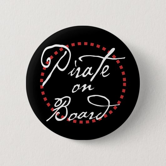 Pirate aan boord ronde button 5,7 cm (Voorkant)