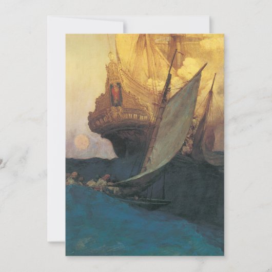  Pirate, aanval op een Galleon door Howard Pyle (Voorkant)