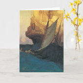  Pirate, aanval op een Galleon door Howard Pyle Kaart (Gele Bloem)
