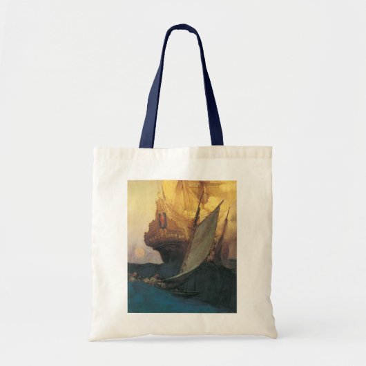  Pirate, aanval op een Galleon door Howard Pyle Tote Bag (Voorkant)