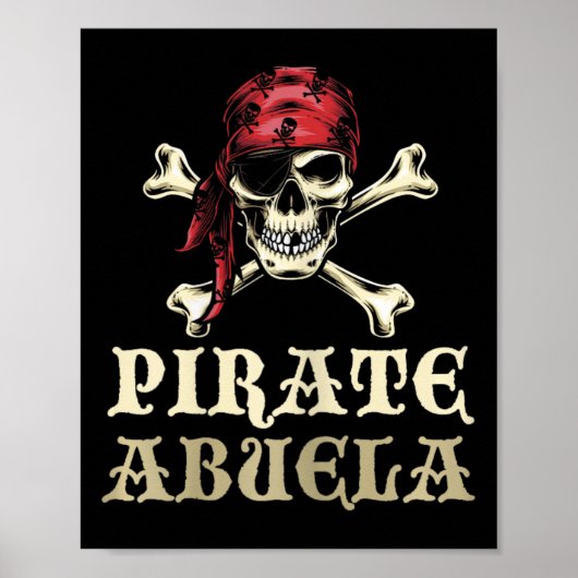 Pirate Abuela Skull Matching Oma Halloween Cos Poster (Voorkant)