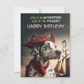 Pirate Adventure Dalmatian Birthday Kaart (Voorkant)