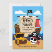 Pirate Adventure kind verjaardagsfeest zee thema Kaart (Voorkant)
