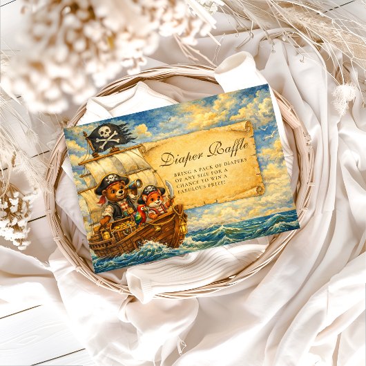 Pirate Adventure Storybook Diapper Raffle Informatiekaartje