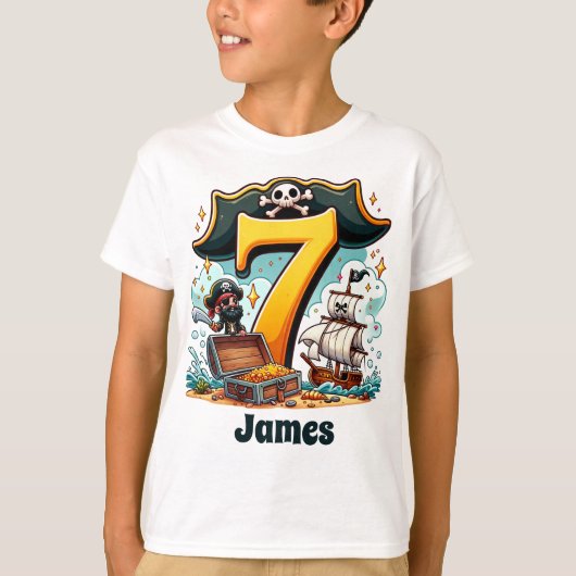 Pirate Adventure - Vieren van 7 Zeeen van plezier T-shirt (Voorkant)