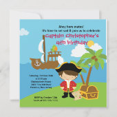 Pirate Ahoy Mates Birthday Party Invitation Boy Kaart (Voorkant)