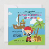 Pirate Ahoy Mates Birthday Party Invitation Boy Kaart (Voorkant)