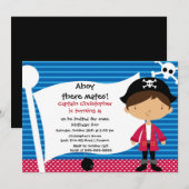Pirate Ahoy Mates Birthday Party Invitation Boy Kaart (Voorkant / Achterkant)