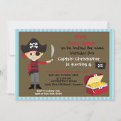 Pirate Ahoy Mates Birthday Party Invitation Boy Kaart (Voorkant)