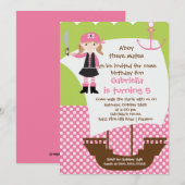 Pirate Ahoy Mates Birthday Party Invitation Girl Kaart (Voorkant / Achterkant)