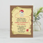 Pirate Ahoy Mates Boy Birthday Party Invitation Kaart (Staand voorkant)