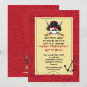 Pirate Ahoy Mates Boy Birthday Party Invitation Kaart (Voorkant / Achterkant)