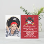 Pirate Ahoy Mates Boy Foto Birthday Party Kaart (Staand voorkant)
