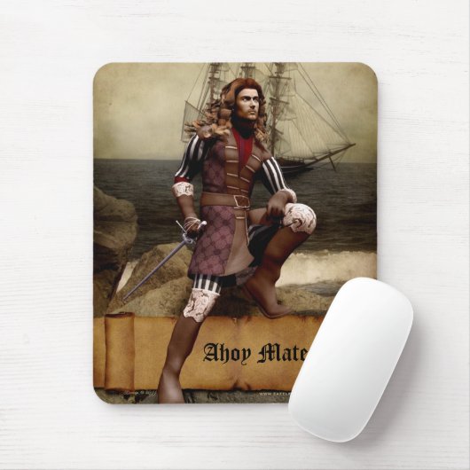 Pirate - Ahoy Matey -  Mousepad Muismat (Met muis)