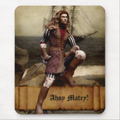 Pirate - Ahoy Matey -  Mousepad Muismat (Voorkant)