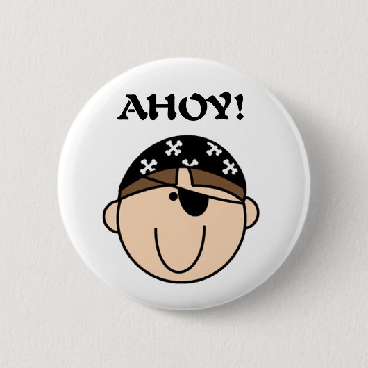 Pirate Ahoy Ronde Button 5,7 Cm (Voorkant)