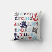 Pirate Alphabet Pillow Boys Room Decor Kussen (Voorkant)