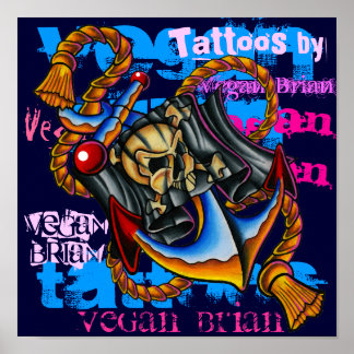 Pirate Anchor print van Vegan Brian