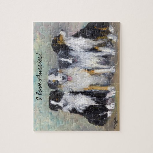 Pirate and Daughters - Australian Shepherds Legpuzzel (Verticaal)