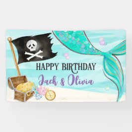 Pirate and Mermaid Tail joint Birthday Spandoek