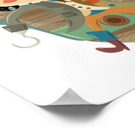 Pirate and Pirate Ship Poster (Hoek)