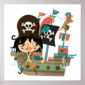 Pirate and Pirate Ship Poster (Voorkant)