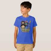 Pirate and Pirate Ship T-shirt (Voorkant volledig)