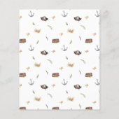 Pirate Animals Budget Verjaardagsfeestje Uitnodigi (Achterkant)