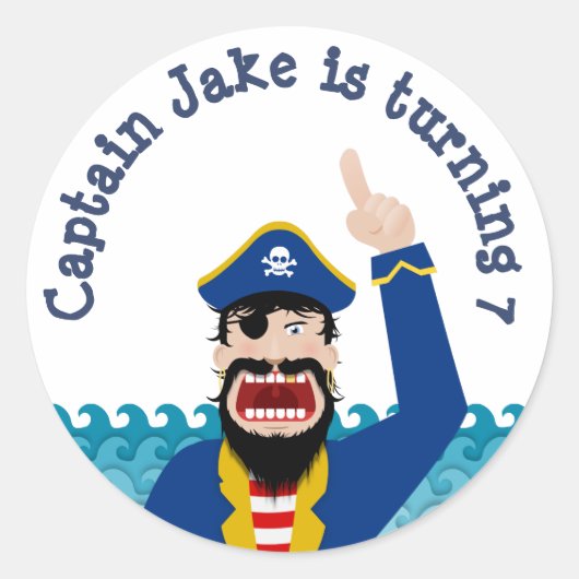 Pirate Announcement Ronde Sticker (Voorkant)