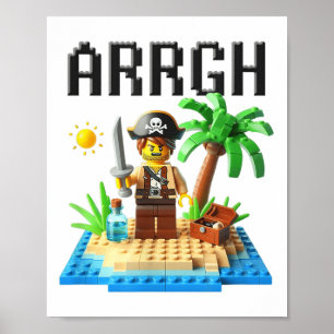 Pirate Argh Bouwstenen Bricks Master Builder Poster