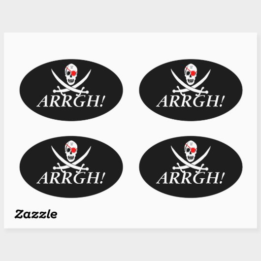 Pirate ARGH Ovale Sticker (Vel)