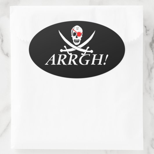 Pirate ARGH Ovale Sticker (Tas)