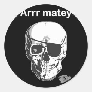 Pirate - Arr Matey Ronde Sticker