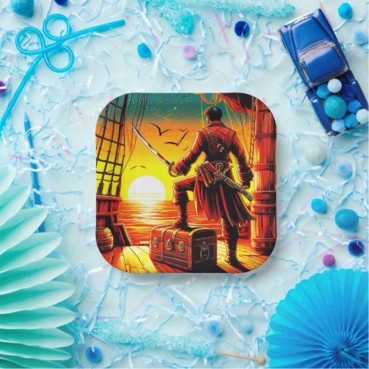 Pirate Art Papieren Bordje (Feest)