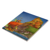 Pirate Art van Frank Godwin: "Een schip verschenen Tegeltje (Zijkant)