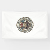 Pirate Avontuur Kat POD Vector Kunst - Pirate Avde Spandoek (Horizontaal)