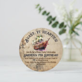 Pirate avontuur wacht |  Ship Theme Party Kaart (Staand voorkant)