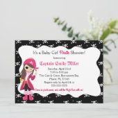 Pirate Baby Girl Shower Kaart (Staand voorkant)