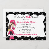 Pirate Baby Girl Shower Kaart (Voorkant / Achterkant)